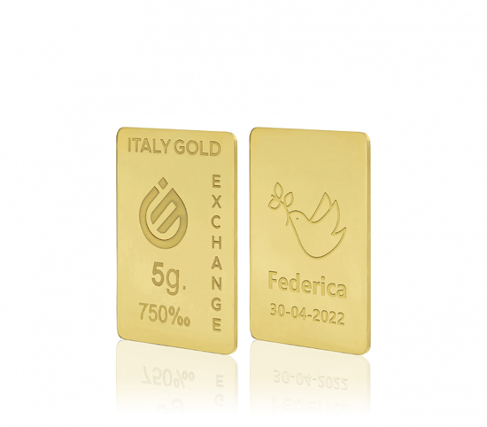 Gold ingot gift for Confirmation - 18Kt - 5gr IGE GOLD